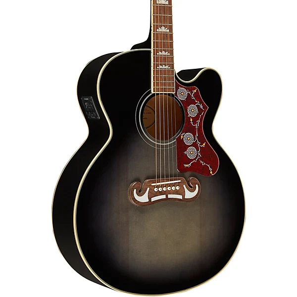Epiphone Limited Edition J-200 EC Studio, Transparent Ebony Burst - Image 3