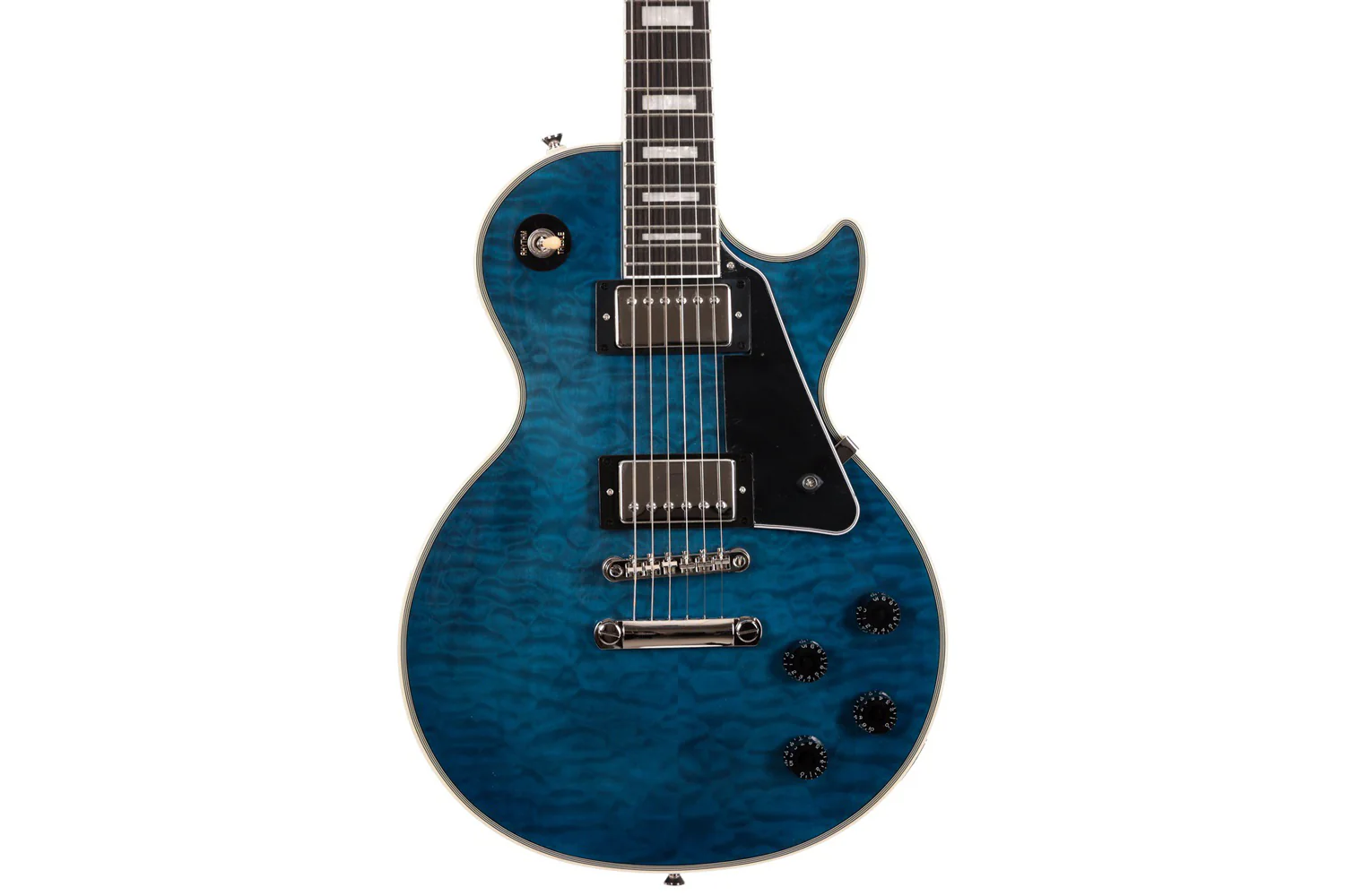 Epiphone Limited Edition Les Paul Custom Quilt Maple Top, Viper Blue - Image 3