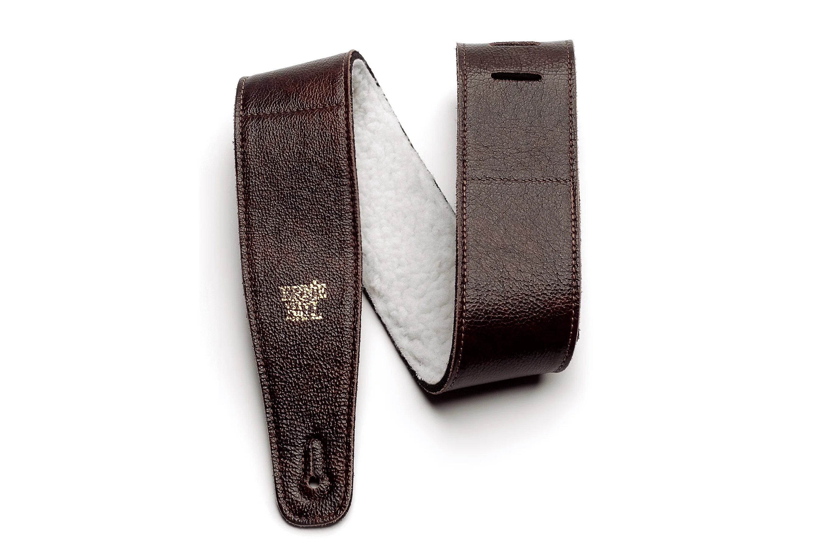 Ernie Ball 2.5in Italian Leather w/Fur Padding Guitar Strap/Bass Strap - Image 2