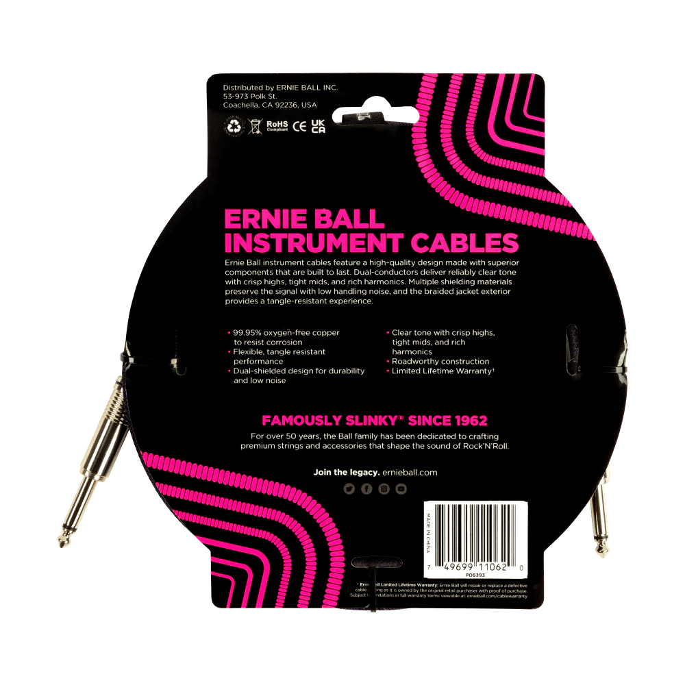 Ernie Ball Braided Instrument Cable Straight/Straight - Image 11