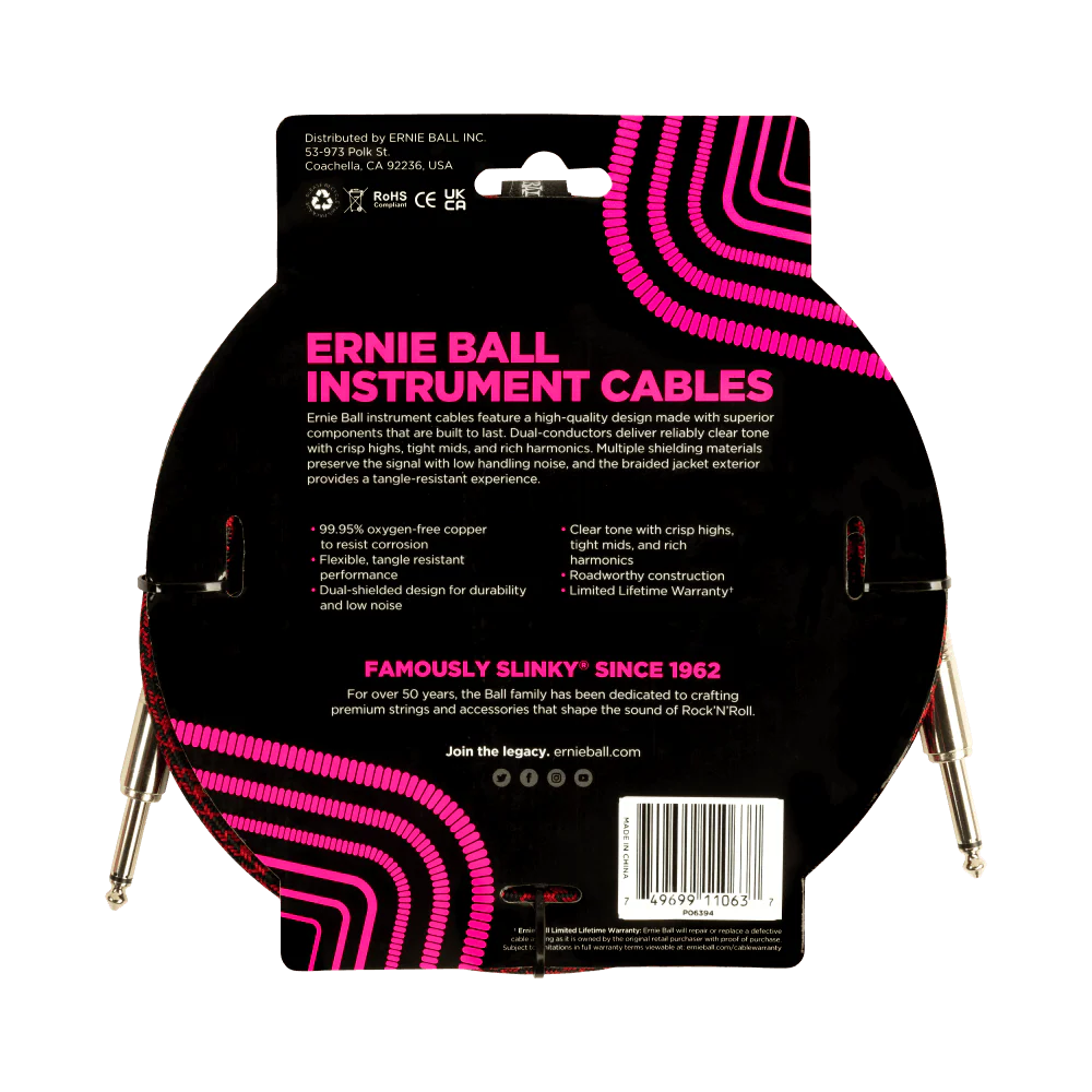 Ernie Ball Braided Instrument Cable Straight/Straight - Image 13