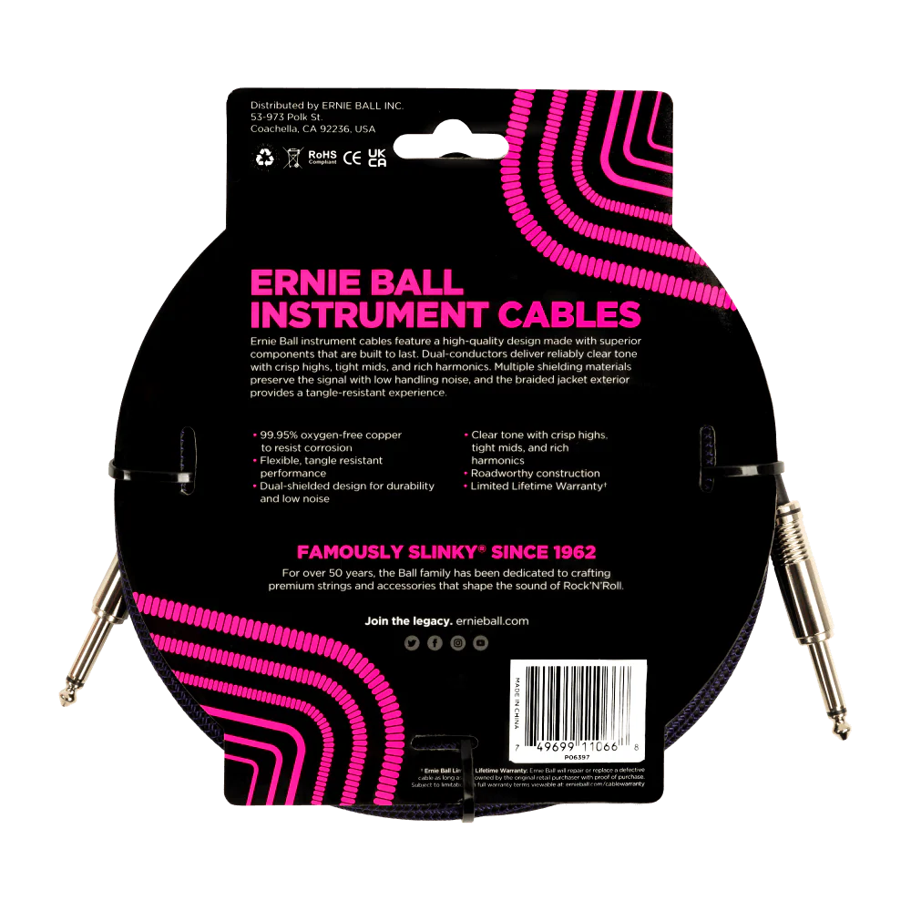 Ernie Ball Braided Instrument Cable Straight/Straight - Image 15