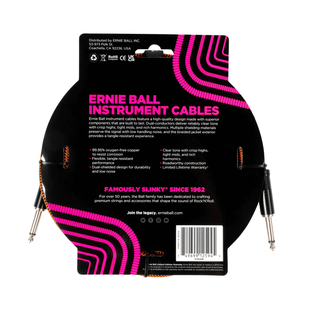 Ernie Ball Braided Instrument Cable Straight/Straight - Image 3