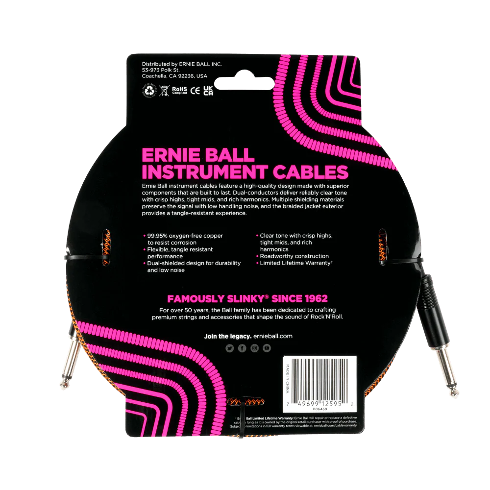 Ernie Ball Braided Instrument Cable Straight/Straight - Image 5