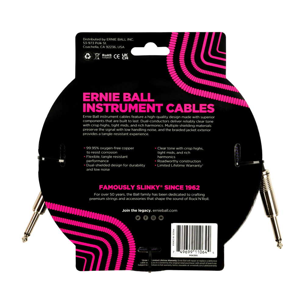 Ernie Ball Braided Instrument Cable Straight/Straight - Image 7