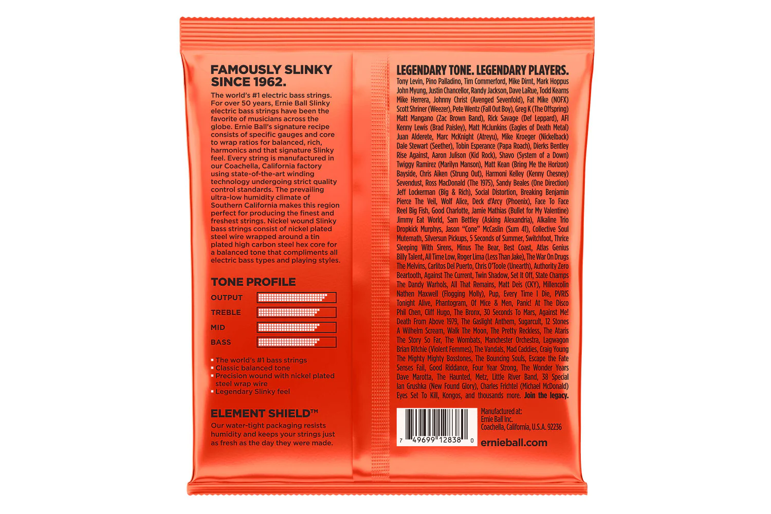 Ernie Ball Slinky Nickel Wound Long Scale 6-String Electric Bass Strings 32-130 Gauge - Image 2