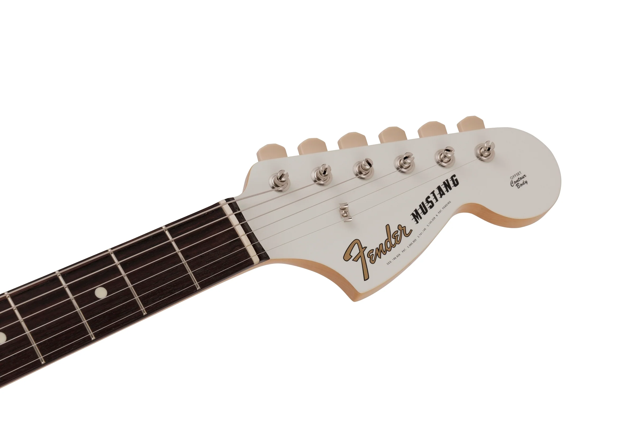 Fender 2023 Collection, Made in Japan Traditional 60s Mustang, Olympic White with Red Competition Stripe - Image 5