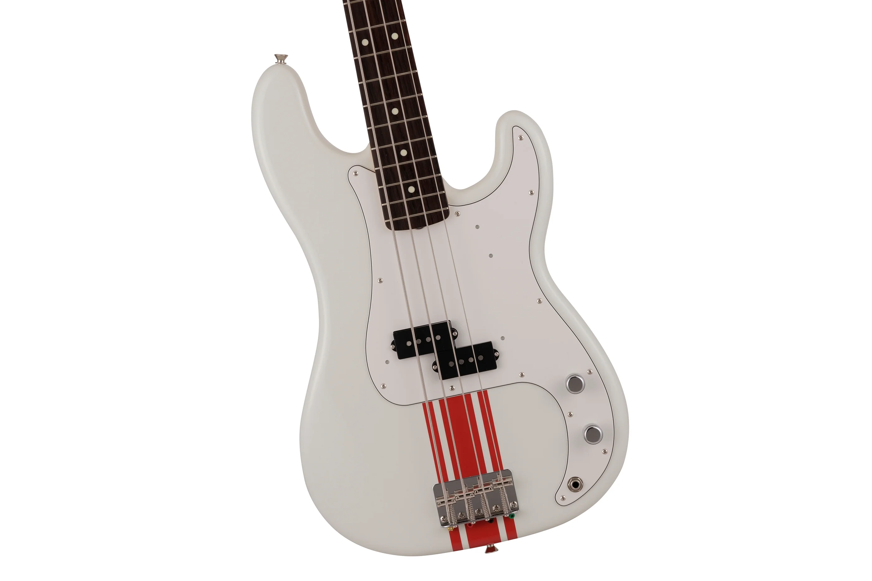 Fender 2023 Collection, Made in Japan Traditional 60s Precision Bass, Olympic White with Red Competition Stripe - Image 4