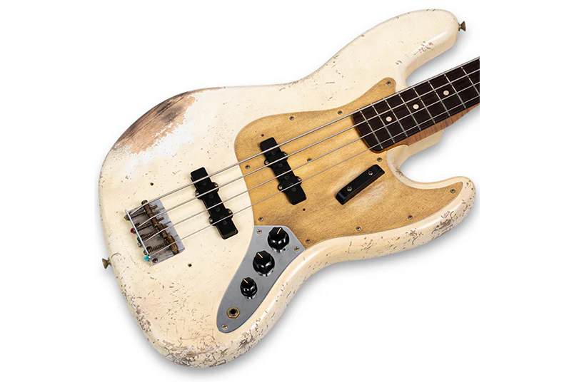 Fender Custom Shop 1964 Jazz Bass, Heavy Relic, Aged Olympic White, Masterbuilt by Andy Hicks - Image 2