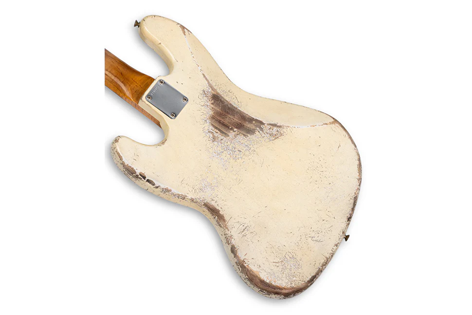 Fender Custom Shop 1964 Jazz Bass, Heavy Relic, Aged Olympic White, Masterbuilt by Andy Hicks - Image 7