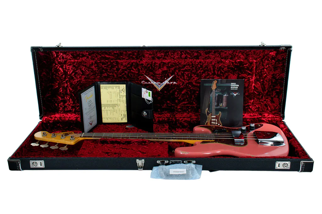 Fender Custom Shop '60 Jazz Bass Relic, Super Faded Aged Tahitian Coral - Image 8