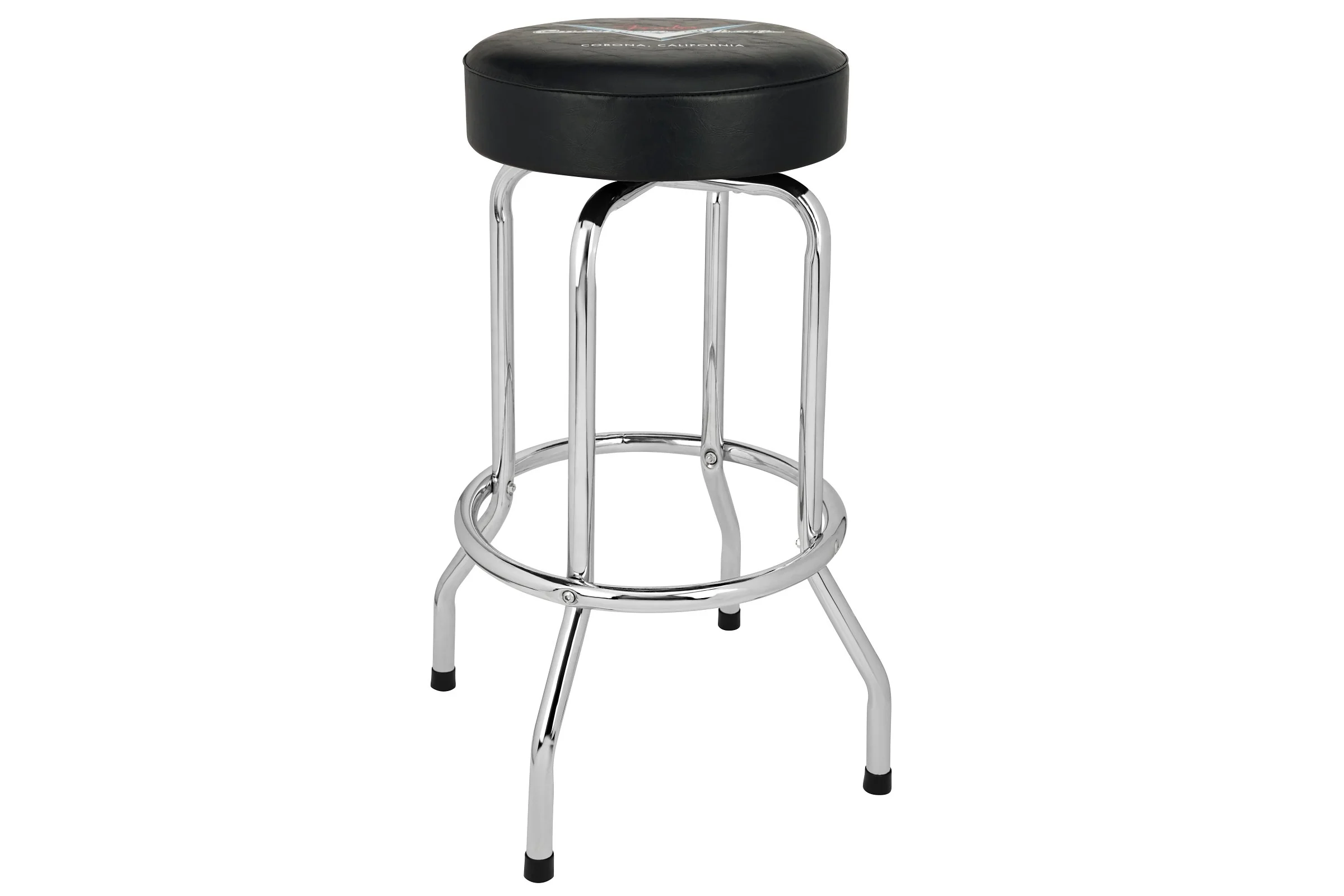 Fender Custom Shop Chevron Logo Barstool, Black/Chrome - Image 4