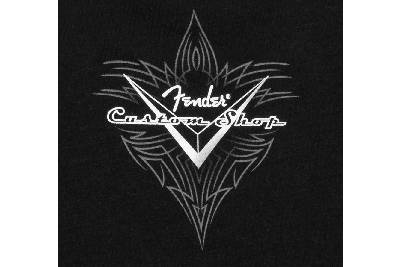 Fender Custom Shop Pinstripe T-Shirt, Black - Image 4