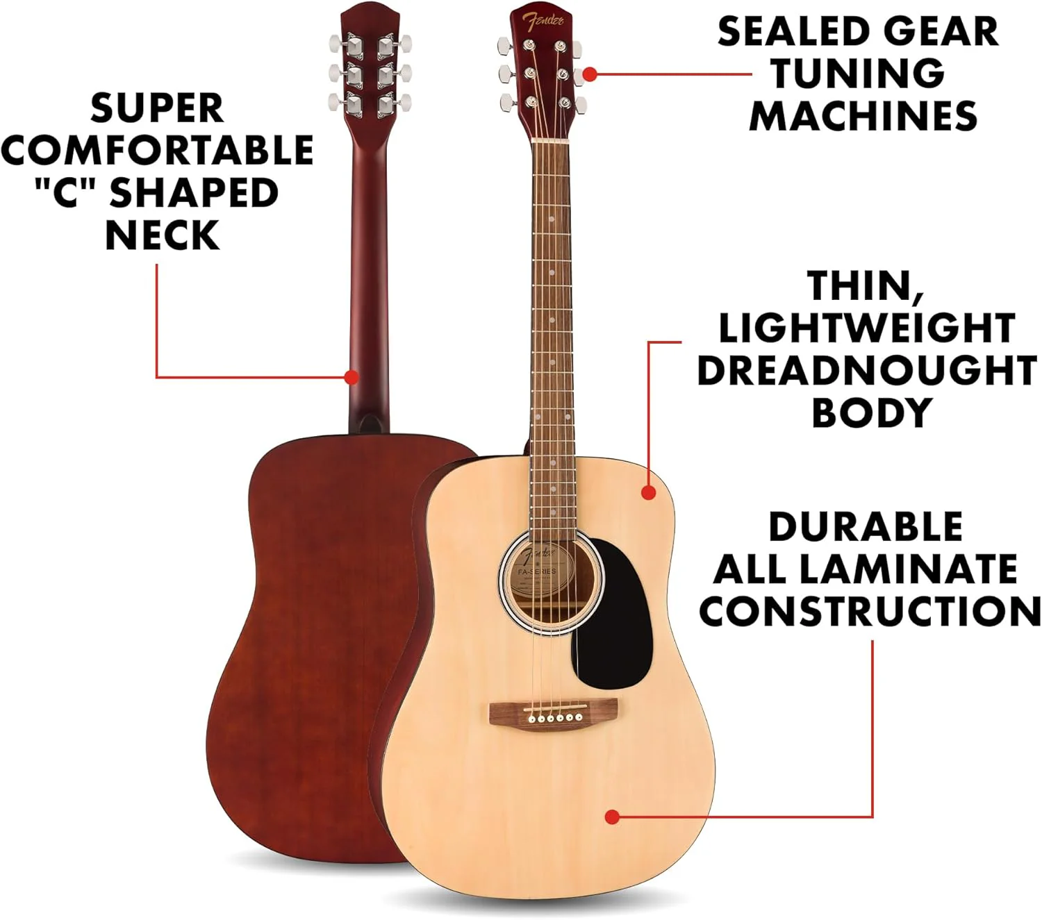 Fender FA-25 Dreadnought - Image 5