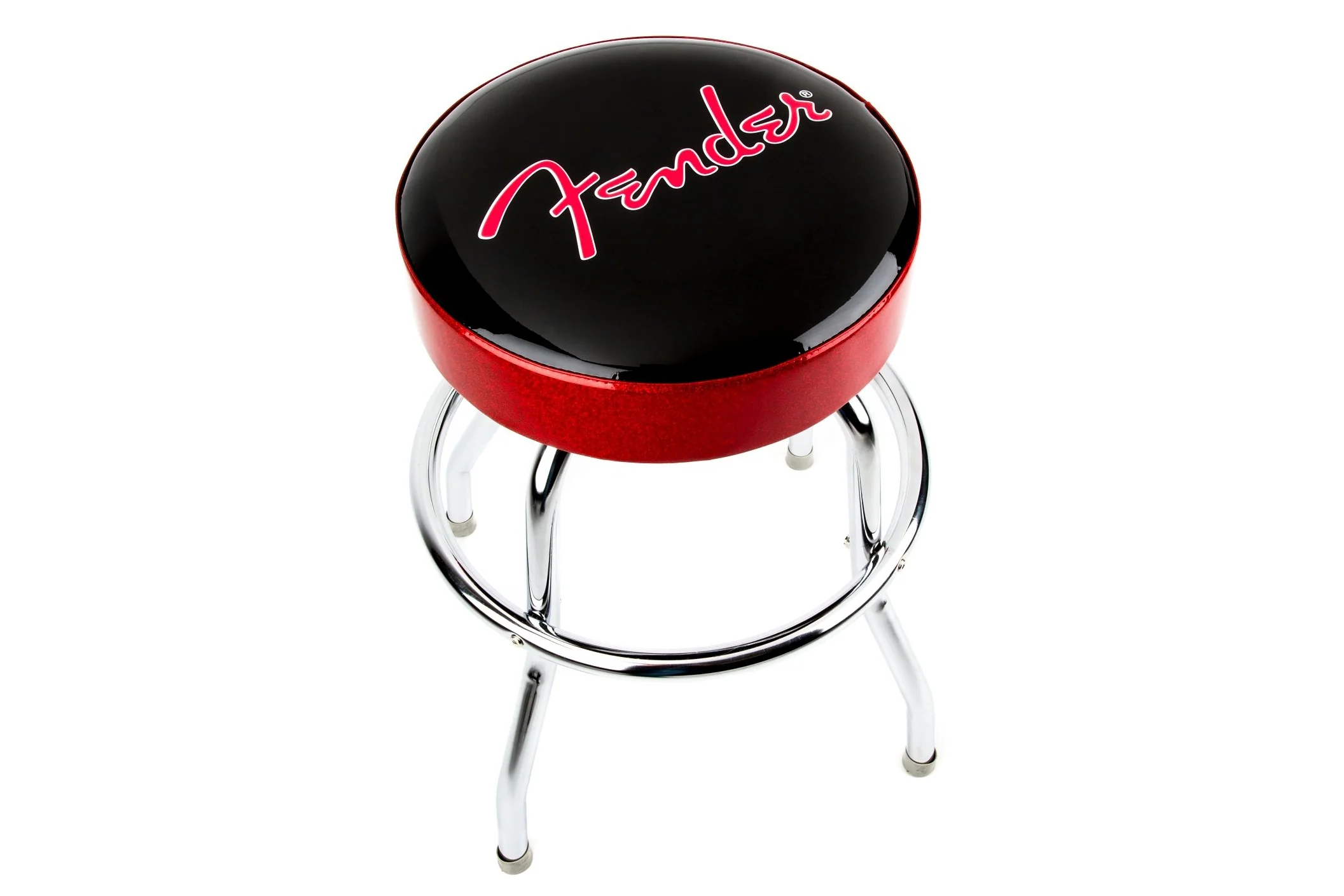 Fender Red Sparkle Logo Barstool, Black and Red Sparkle - Image 2