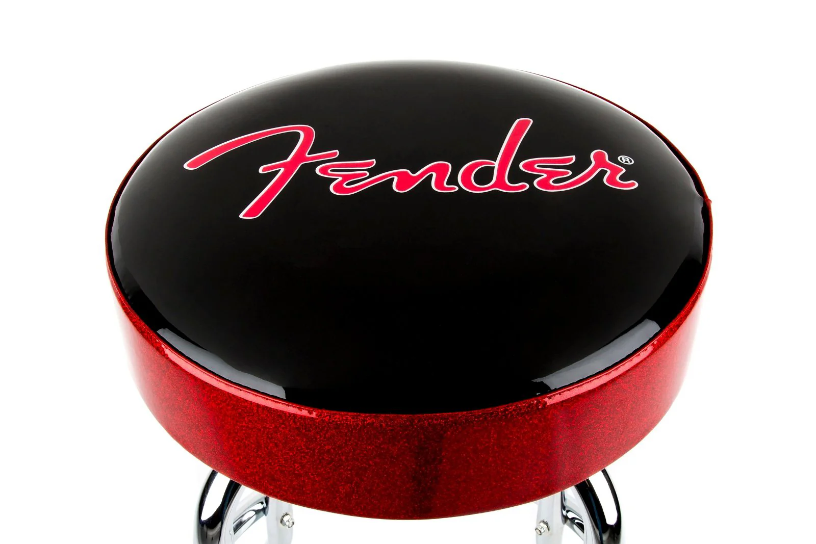 Fender Red Sparkle Logo Barstool, Black and Red Sparkle - Image 3