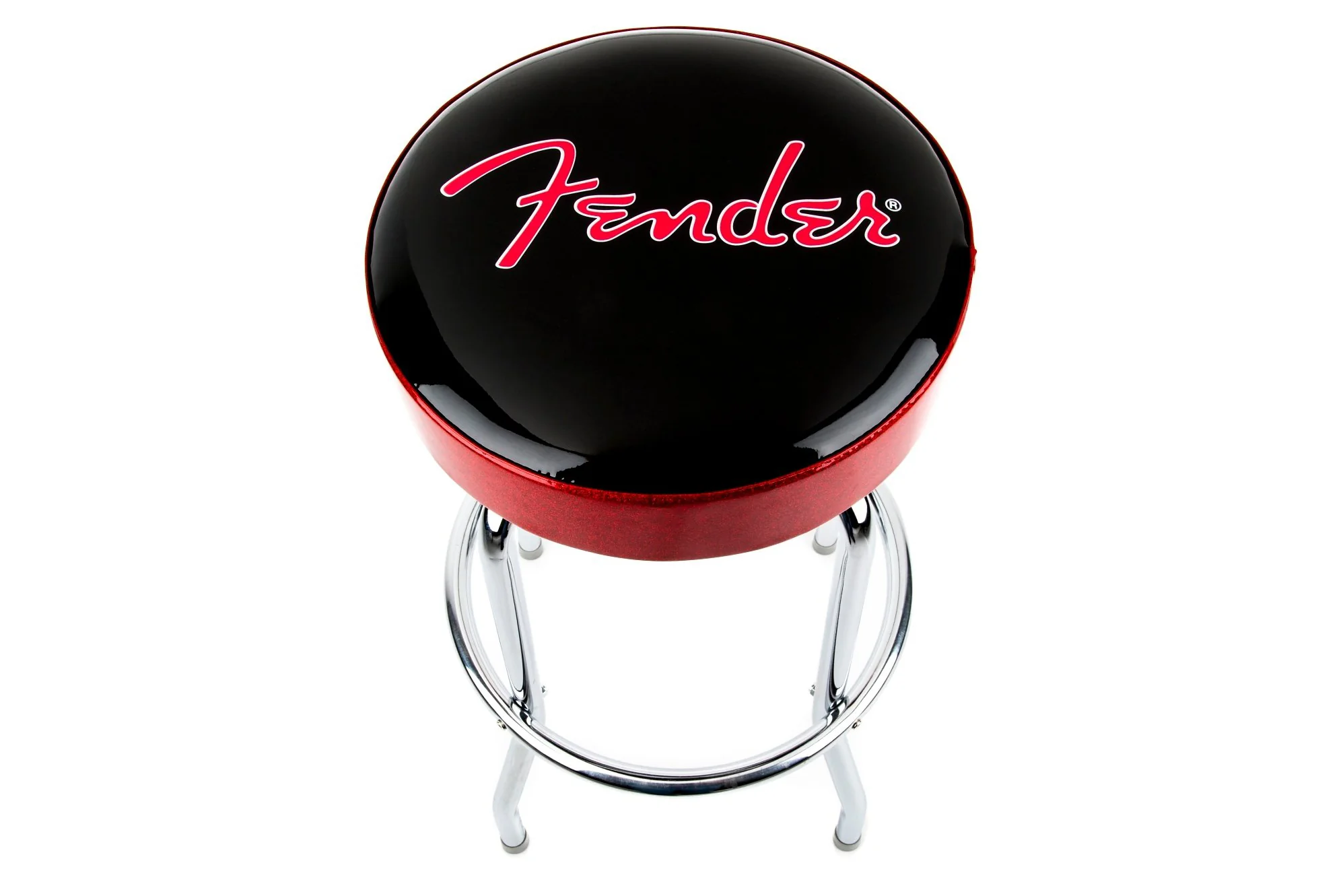 Fender Red Sparkle Logo Barstool, Black and Red Sparkle - Image 4