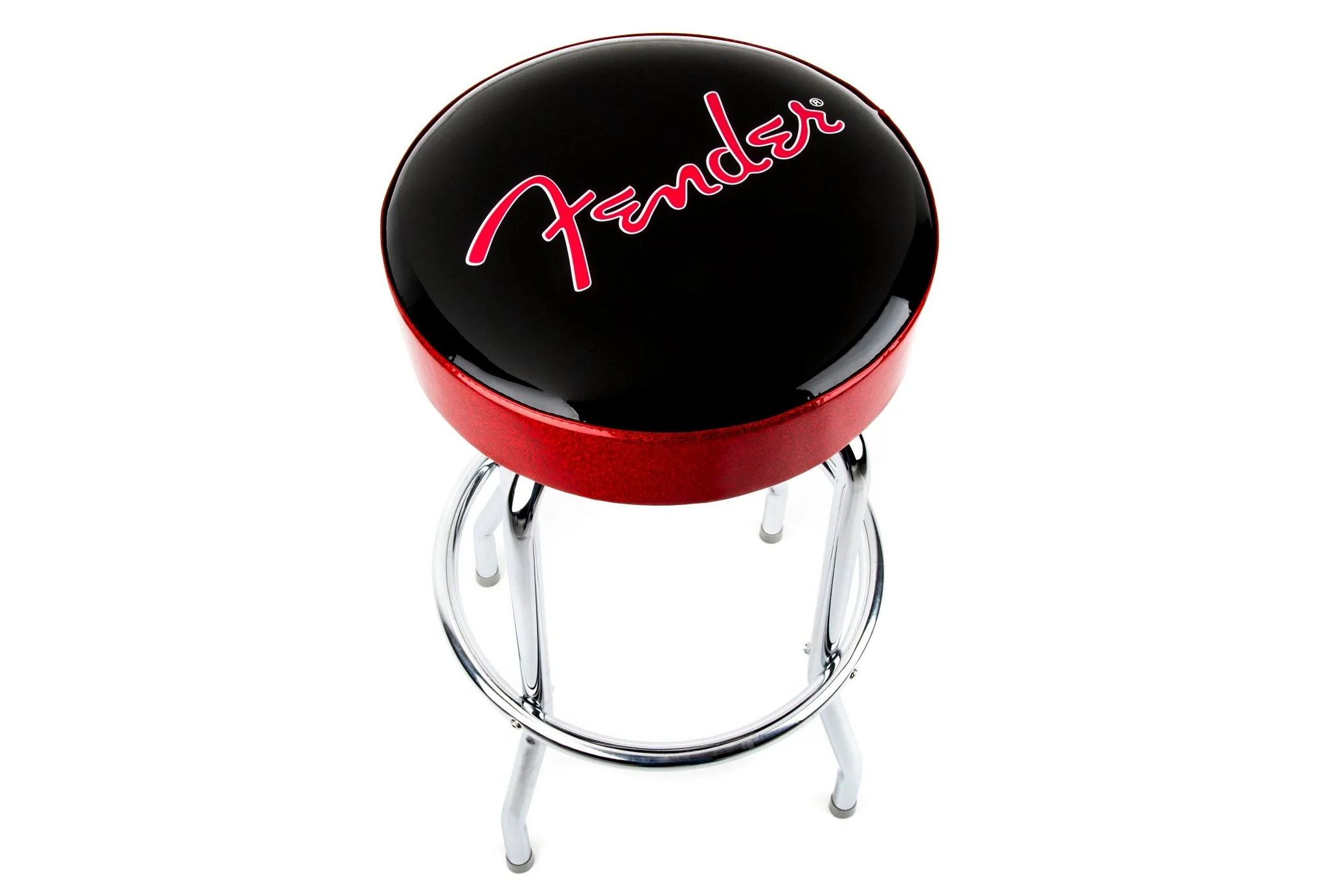 Fender Red Sparkle Logo Barstool, Black and Red Sparkle - Image 5