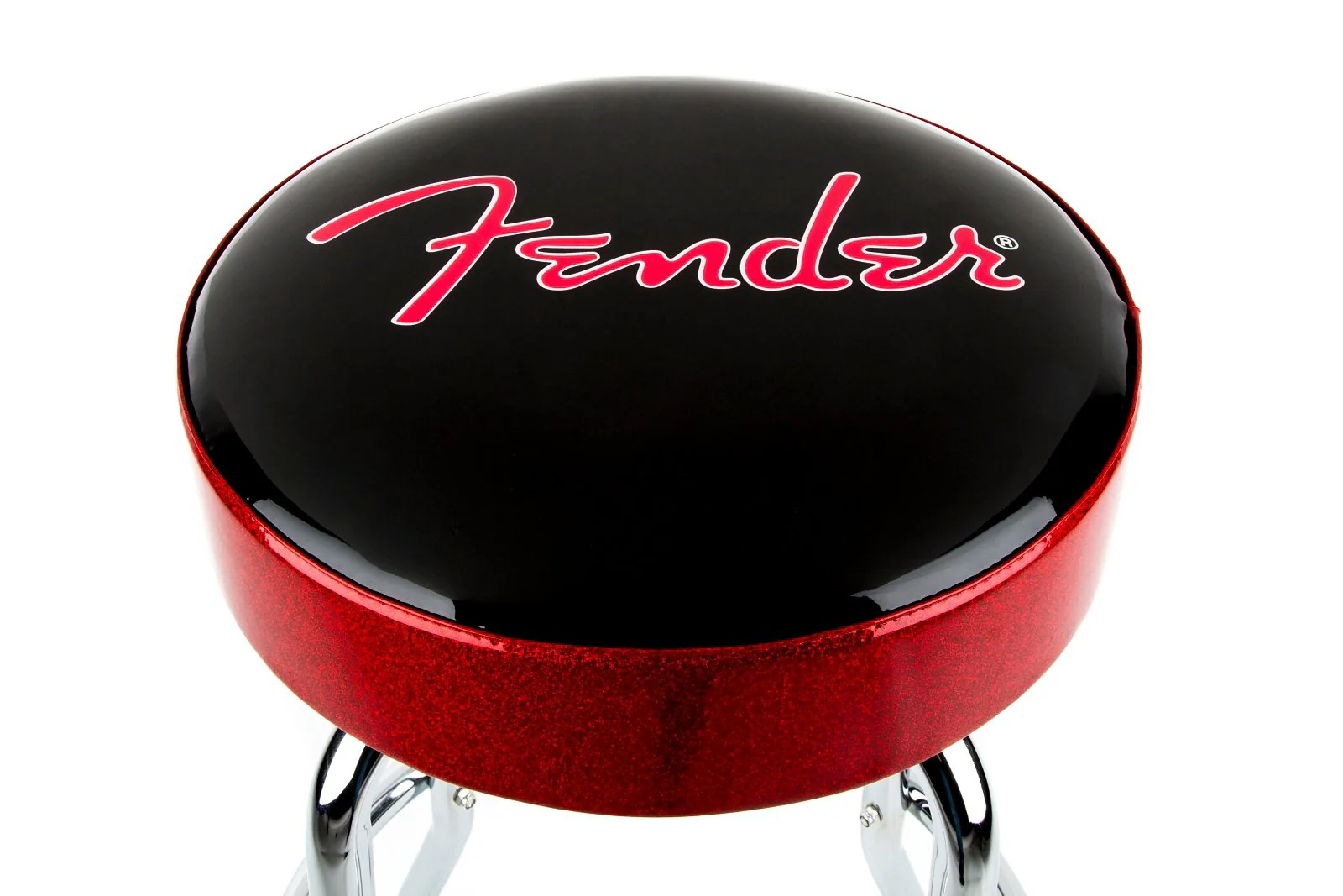 Fender Red Sparkle Logo Barstool, Black and Red Sparkle - Image 6