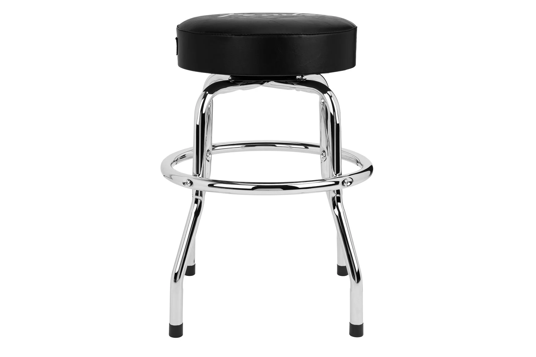 Fender Spaghetti Logo Pick Pouch Barstool, Black and Chrome - Image 2