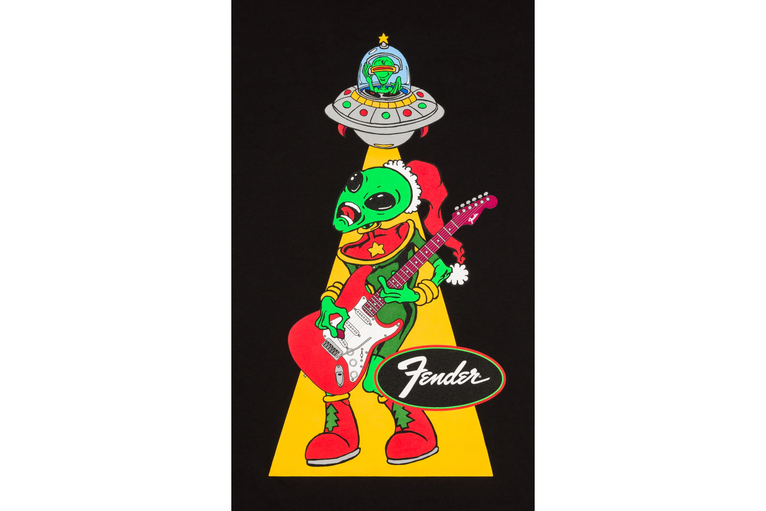 Fender Ugly Christmas Tee Alien, Black - Image 2