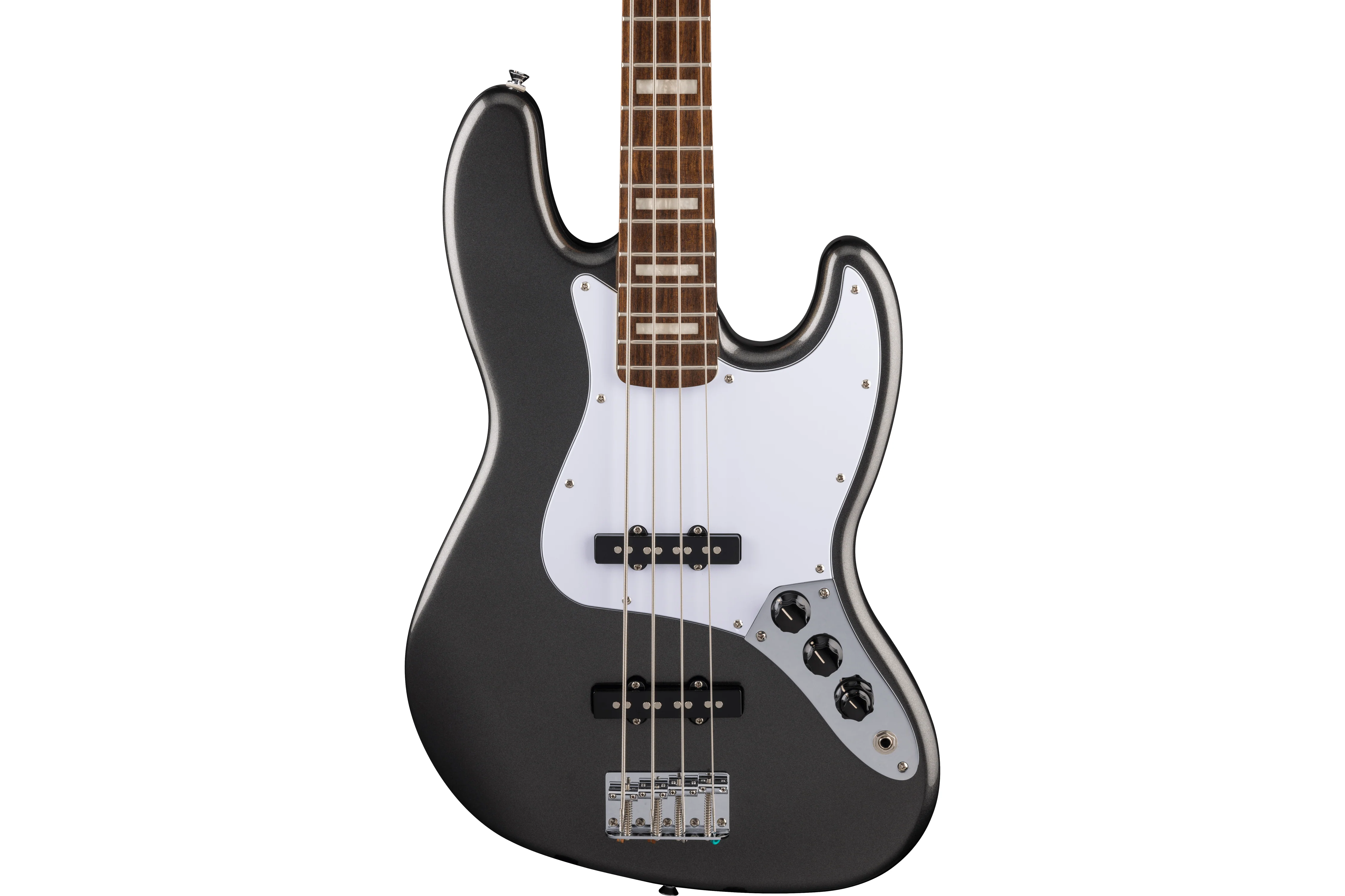 Squier Limited Edition Affinity Series Active Jazz Bass, Charcoal Frost Metallic - Image 3