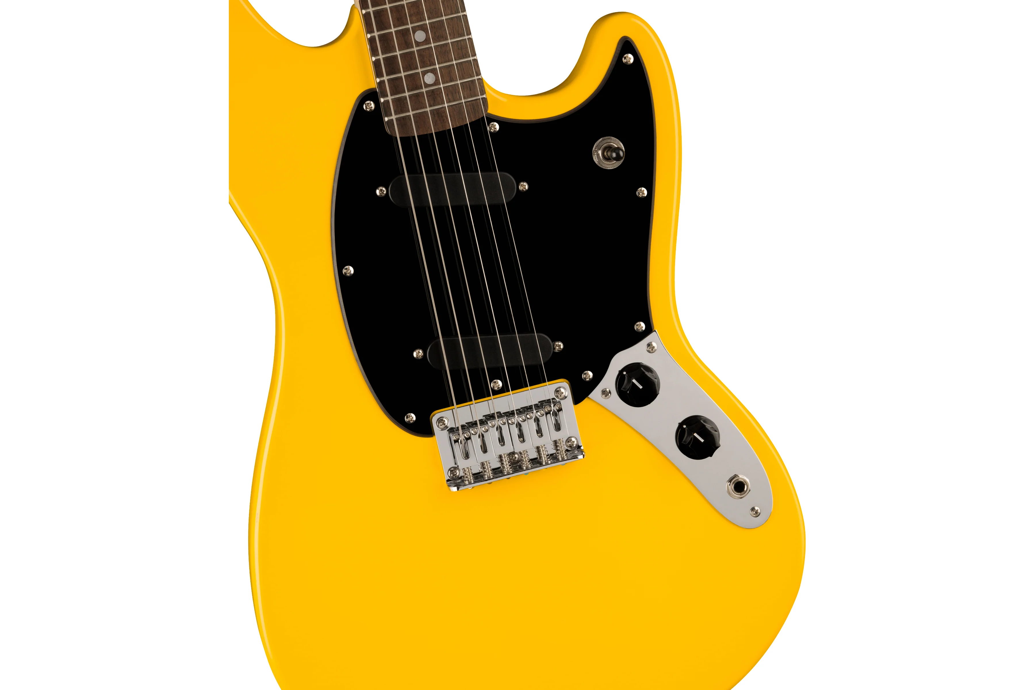 Squier FSR Sonic Mustang, Graffiti Yellow - Image 4